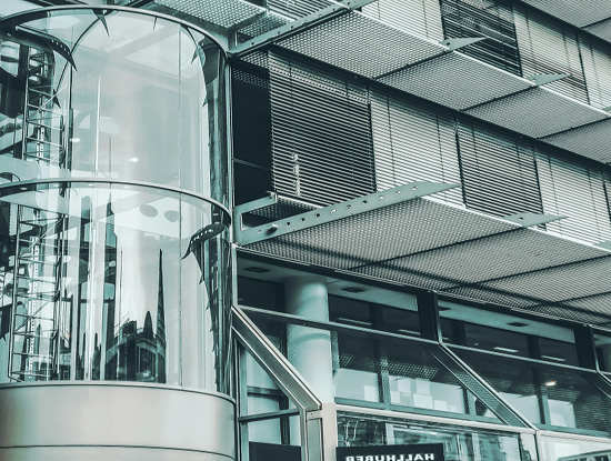 impianto elevatore esterno con cabina circolare