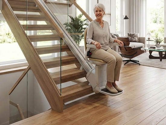 montascale in casa moderna cagliaritana